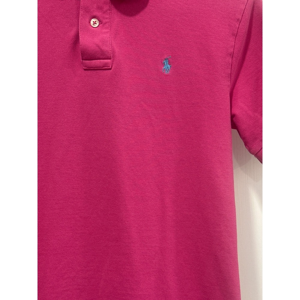 Polo Ralph Lauren Kids Pink Short Sleeve Cotton Preppy Polo Shirt Size L 14-16 - Picture 3 of 7